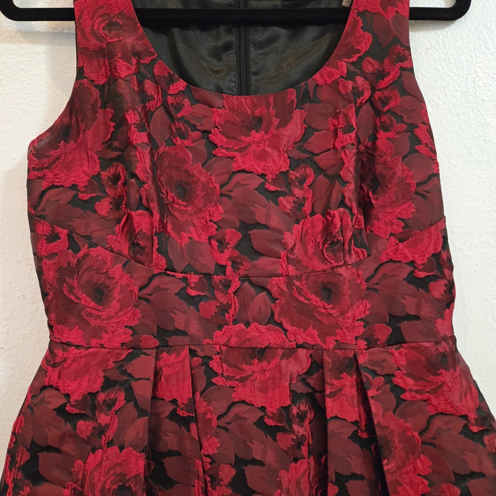 Ivanka Trump Red and Black Floral Dress